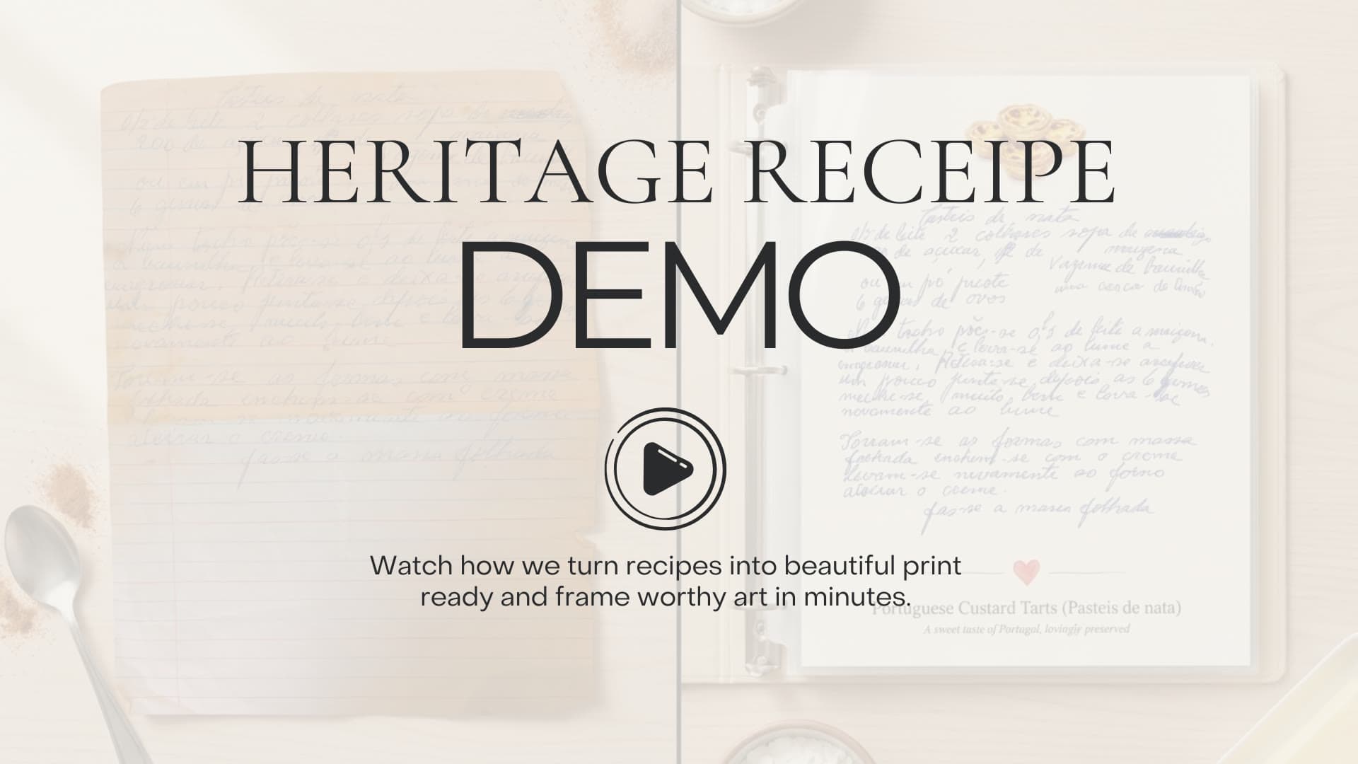 Heritage Recipe demo video preview