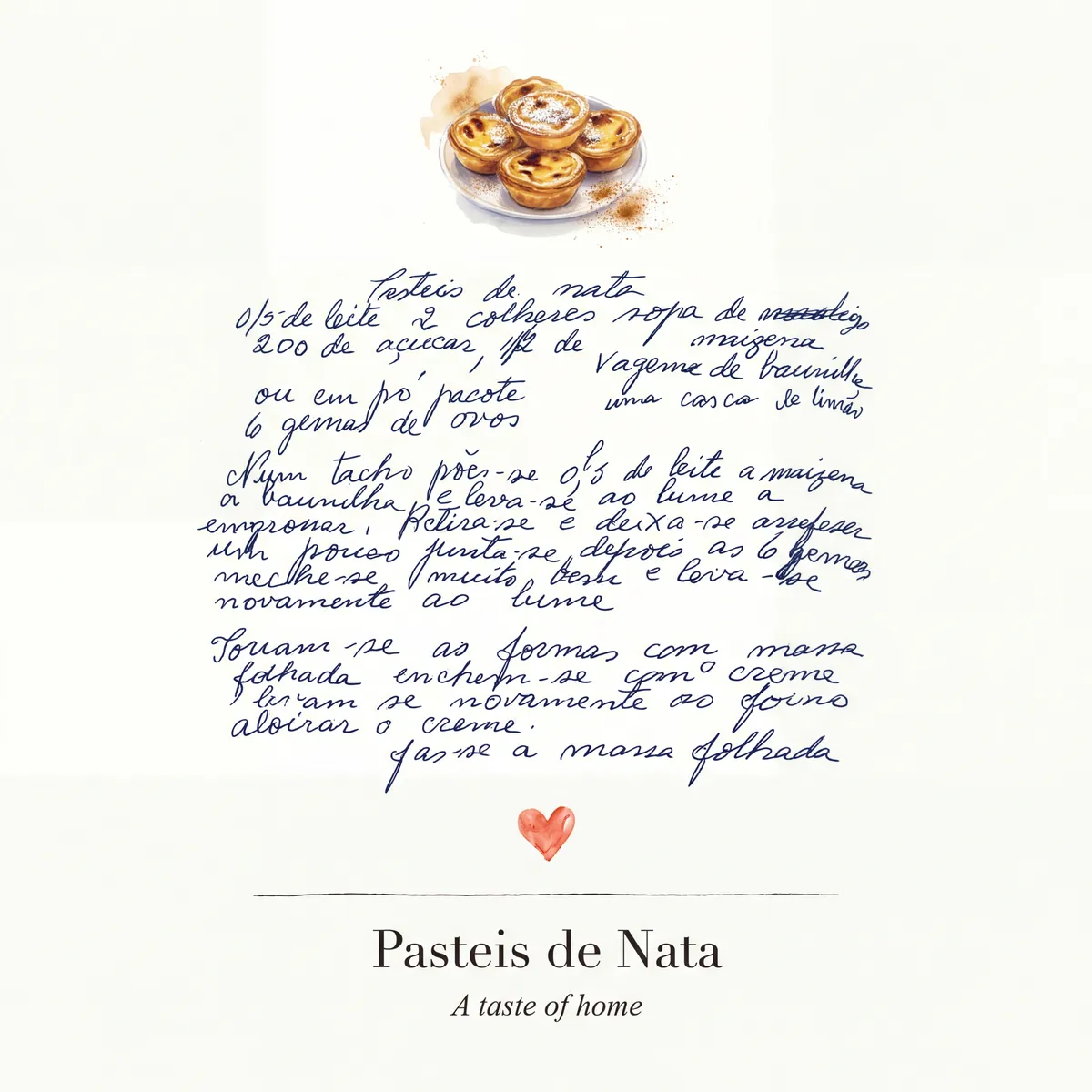 Keepsake infographic of Pastéis de Nata recipe